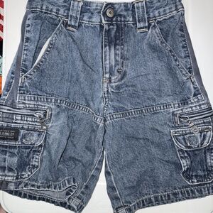 Wrangler Jeans Co Blue Jean Denim Shorts Pockets Size 6 Regular Adjustable Waist